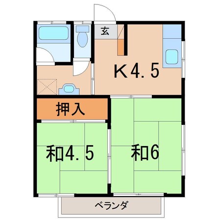 スカイコーポAの物件間取画像